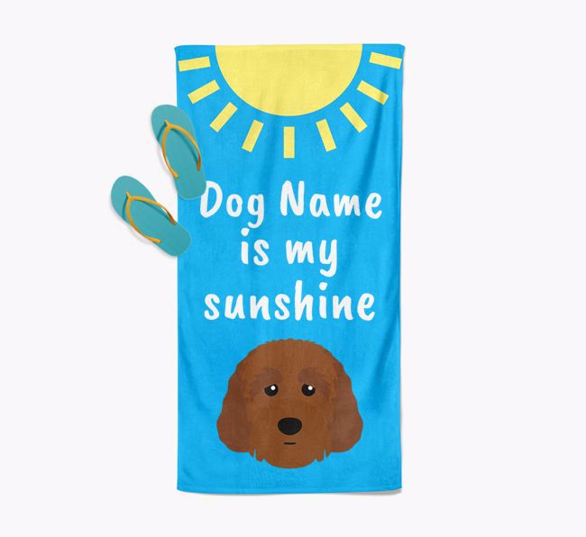 Personalised Pool Towel '{dogsName} is my Sunshine'